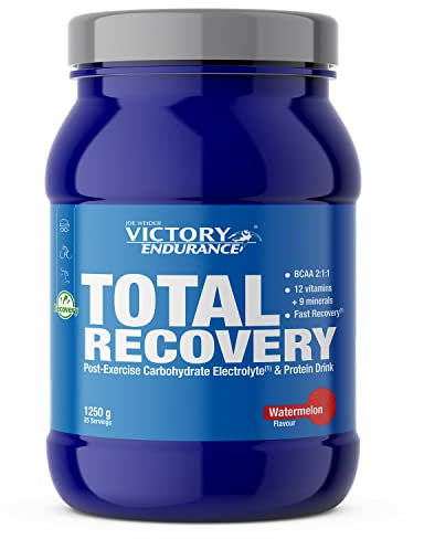 Victory Endurance Total Recovery (1250g) Sabor Sandía, Preparado Bebida Post-Entreno de Carbohidratos Electrolitos y Proteínas, Con BCAA 2:1:1, 12 Vitaminas y 9 Minerales, Recuperación Rápida