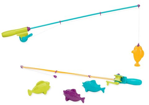 Battat – Play Rod & Reel – Wind – Up Magnetic Lure – 2 Rods & 4 Colorful Fish – Beach & Water Toys – 3+ Years– Magnetic Fishing Set