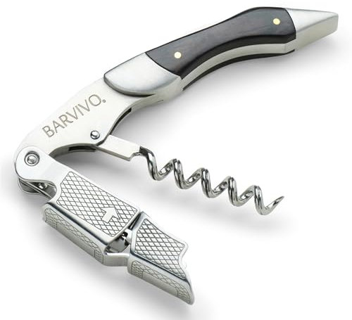 BARVIVO Professioneller Korkenzieher Weinöffner von Barvivo - EIN Weinflaschenöffner für Bier- und Weinflaschen. Kellnermesser aus Edelstahl und schwarzem Harz