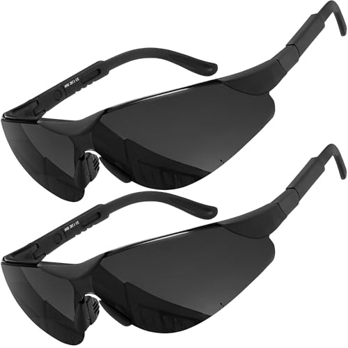 grinderPUNCH Pares de anteojos de Sol bifocales de Seguridad, Lentes Negros con Esquina de Lectura, Brazos Totalmente Ajustables, dioptrías/+1,00