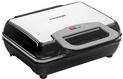 Concept Electrodomésticos VF3040 Gofrera, 1000 W, Acero Inoxidable, Negro