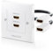 deleyCON HDMI Wall Box 2x HDMI Port Flush-Mounted Installation 3D FULL HD HDTV 4K 2160p - White