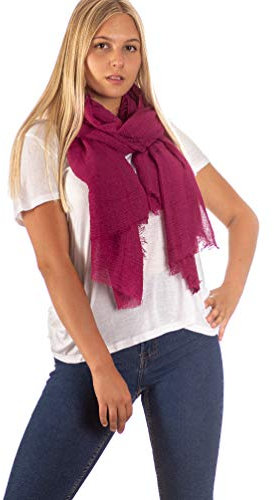DOLCE ABBRACCIO by RiemTEX Damen Schal FUNKY STYLE Halstuch Bandana Geschenke für Frauen Stola XXL Tuch Kopftuch Tücher Motorrad Halstuch Multifunktionstuch Pashmina Schal (Magenta)