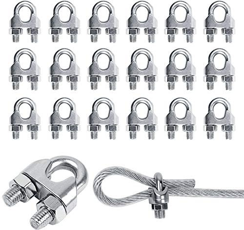 Gativs 20 Stück M3 Edelstahl Klemme Drahtseilklemme Seilklemme Drahtseilklemme aus Edelstahl Bügelklemmen Edelstahl Seilklemme für Drahtseil StahlKabel Stahlseil Seilen