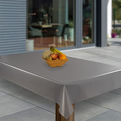 laro Wachstuch-Tischdecke Abwaschbar Garten-Tischdecke Wachstischdecke PVC Plastik-Tischdecken Eckig Meterware Wasserabweisend Abwischbar GAC, Muster:Silber Grau Hochglanz, Größe:100x160
