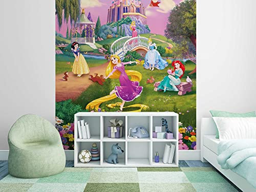 Komar Photo Wallpaper - Princess Sunset - Size 184 x 254 cm - Disney Princess Children's Room Wallpaper Colourful