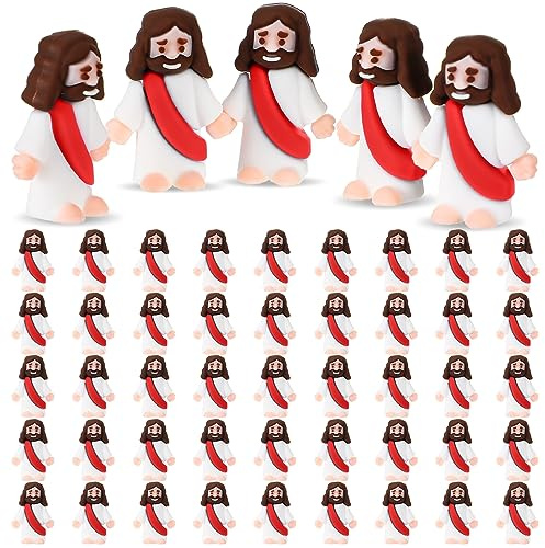 Sumind 50 Pcs Little Jesus Figures Original Design, Red