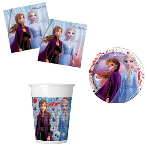 Kit Party Tavola realizzato per Disney Frozen per 8 persone (36 pezzi: 8 piatti Ø23cm, 8 bicchieri ml 200, 20 tovaglioli) (8)