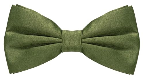 JEMYGINS Nœud papillon pour homme, disponible en couleurs unies, olive, M