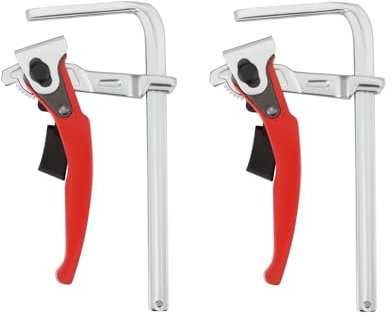 Madlife Garage 2pcs Lever clamp,Ratchet Table Clamp Quick Release Bar Clamp Steel Clamping F Track Clip for Hole Table and Guide Rail System