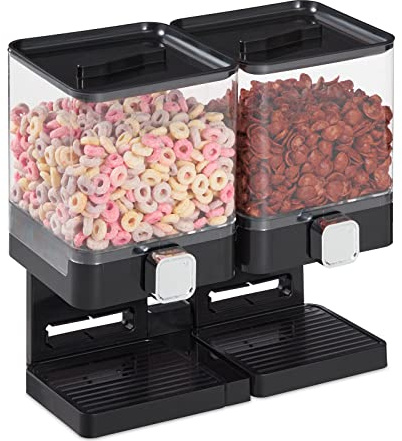 EdirFtra Cereal Dispenser Double Cereal Dispenser for Cereal, Muesli Dispenser with Paddle Wheel, Kitchen Accessories for All Storage Container Needs