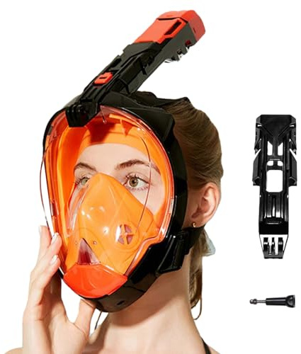 Masque de Plongée Intégral,Masque de Plongée Panoramique Anti-Fuite - Appareil de Respiration Subaquatique à Drainage Automatique pour Nageurs Voyageurs Débutants
