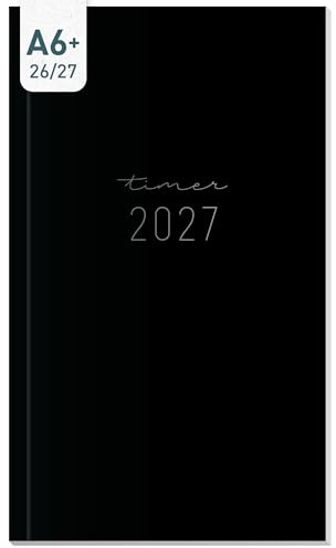 Häfft® Monatskalender Slim Taschenkalender 26/27 A6+ Black Edition