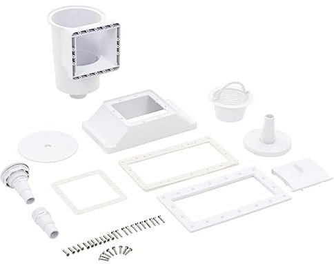 Genérico Skimmer de Piscina de Boca Ancha con Cesta y Rebosadero, Set de 11 Piezas en ABS, Dimensiones 34x25x30 cm, Ideal para Piscinas Desmontables, Limpieza Eficiente
