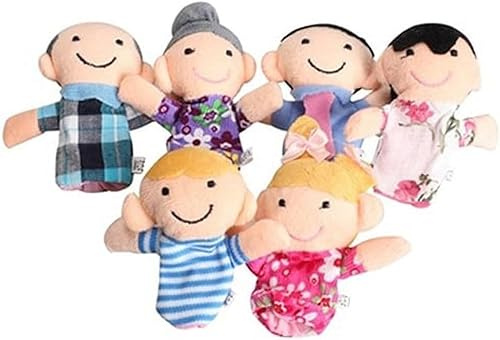 6-teiliges Mini-Großeltern, Fingerpuppen-Set, Stoff-Samtpuppen, 6 Personen, Familienmitglieder, Fingerpuppen, Porps-Set, Geschichtenzeit, Partygeschenke für Geburtstagsgeschenke, Puppentheater