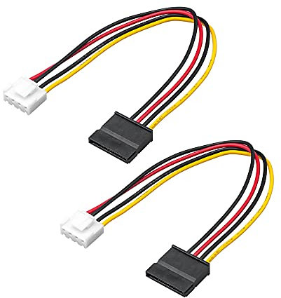 OwlTree Lot de 2 câbles adaptateur d'alimentation 4 broches vers SATA femelle pour disque dur compatible avec enregistreur vidéo Hikvision 20 cm
