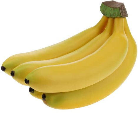 Woration Realistic Lifelike Artificial Banana Bunch Simulation Fruit Decorative Fake Food Model Display Photography Props Kitchen Wedding Home Party Decor - 5 Heads