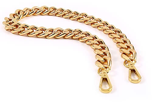 Xiazw Stabil Metall Taschenkette Geldbörsen Riemen Kette Schultergurt Taschengurt Ersatz für Handtaschen 65 cm (Gelbes Gold)