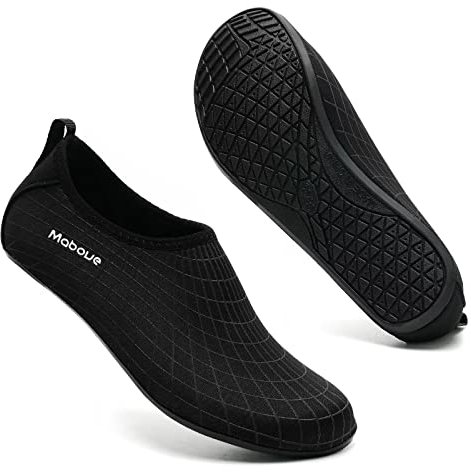 Mabove Swim Water Shoes Socks Barefoot Protecting for Sea Beach Swimming Pool Mens Women(Black 015,7.5/8.5 UK,42/43 EU)