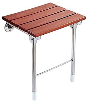 Siège de douche pliant en bois avec pieds de support Tabouret de sécurité for baignoire de salle de bain murale Charge 350 Lbs Chaise de douche for senior, personnes âgées, handicapés handicapés