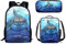 HUGS IDEA Shark Rucksack Set für Kinder Jungen 3-teilig Schulranzen mit Thermo-Lunchbox Federmäppchen, Unterwasser-Ozean-Hai, 17 inch (3PCS Set), Kinderrucksack