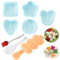 MLRYH Onigiri Form Maker Kit, 8 Pcs Sushi Onigiri Mold DIY Sushi Maker Form Rice Ball Mold Shake Sushi Maker Mold mit Small Rice Paddle, Pinsel für die Küche.（Blau）