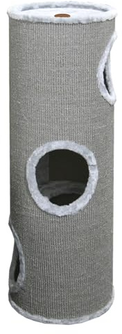 Jack and Vanilla, Baril à gratter Moderne et élégant, Finition Grise, Ø36x100cm, Tonneau à gratter, Griffoir pour Chat, Arbre à Chat Stable pour Petits & Grands Chats, Parfait pour Griffes & Jeu