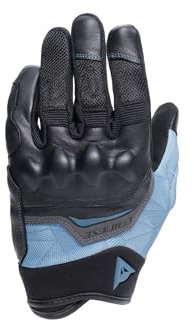 Dainese - Ermex-Handschuhe, Sommer-Motorradhandschuhe für Damen, atmungsaktiv mit Mesh-Einsätzen, Starren Knöchelprotektoren, Lederverstärkungen, Touchscreen, Schwarz und Blau, Größe M
