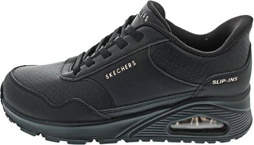 Skechers Donna Uno Banksia Luxe Slip-In ALLENATRICE, Black Duraleather, 40 EU
