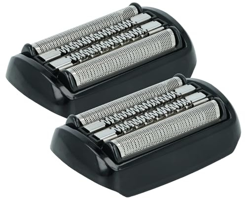 vhbw 2X Scherköpfe Ersatz für Braun 92B für Elektrorasierer, Schwarz Silber