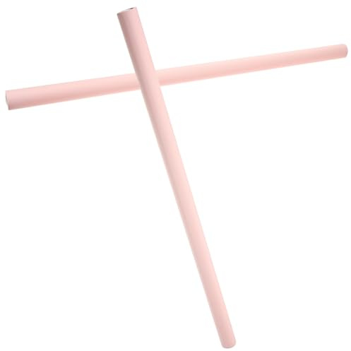 Uonlytech Palos de Yoga Multiusos 2 Piezas 60 Cm Varillas para Estiramiento y Corrección de Postura Núcleo de Acero y Espuma Antideslizante Rosa, Ideales para Ejercicio, Pilates
