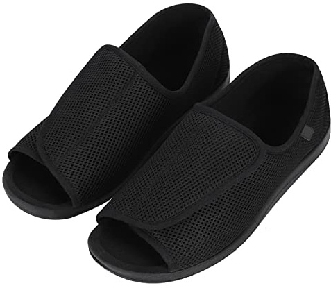 Diabetic Slippers Extra Wide Mens Edema Swollen Shoes Comfort Elderly Footwear Unisex Adjustable Surgical Orthopaedic Shoe Anti Slip Open Toe Sandals for Diabetic Feet Breathable Summer Slipper UK8.5