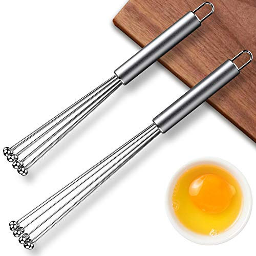 Set di 2 frusta a sfere, in acciaio inox, adatto per cucina e mescolare, frustare, battere (20 cm e 30 cm)
