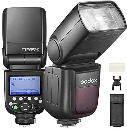 Godox TT685II-C Thinklite E-TTL Kamerablitz, Speedlite Autoflash GN60, 2,4G Drahtlose Übertragung, TCM-Funktion, HSS 1/8000s, Kompatibel mit Canon DSLR Kamera 5D 6D 7D 77D 80D 100D 200D 750D 750D