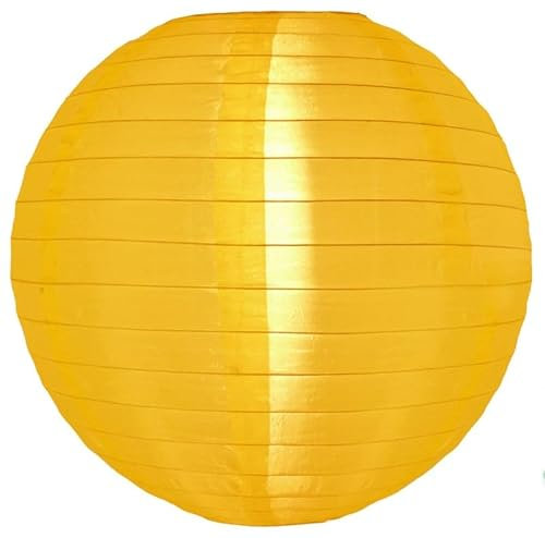 5 x Gelb Lampions Nylon 35 cm