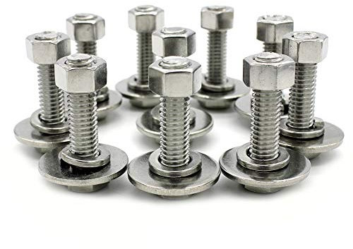 FULLERKREG 4 Stk. 6KT.SCHRAUBEN （mit Mutter und Unterlegscheibe）A2 EDELSTAHL DIN 933 12 X 100