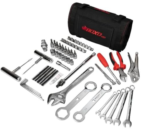Boxo USA Adventure - Kit de herramientas para motocicleta, rollo de herramientas compacto de 40 piezas para bicicleta deportiva y de aventura dual