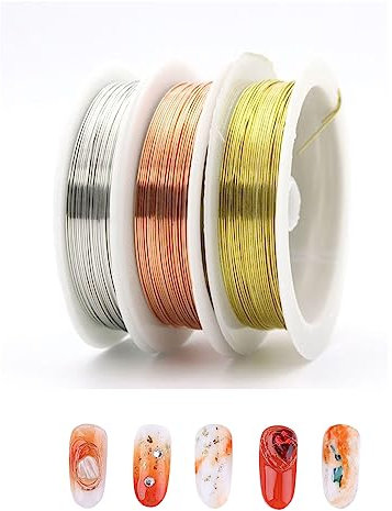 3 Rolls Jewelry Beading Wire,Tarnish Resistant Beading Wire,0.3 mm CopperWire for Jewellery Making,CopperWire for DIY Artistic Floral Crafts,Modelling Making and Crafts,Jewellery Making Supplies