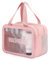 Q-WOOFF Kosmetiktasche，kulturtasche Damen，kulturbeutel Herren， Trocken- und Nasstrennung, tragbare wasserdichte Kulturtasche, Make-up-Tasche mit großer Kapazität, Aufbewahrungstasche (Rosa, L)