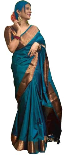 Avantika Fashion Women's Kanjivaram Banarasi Soft Pure Silk Sarees with Blouse, 4023-MORPINCH, One Size, 4023-morpinch, One Size