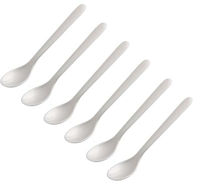 FACKELMANN | Set di 6 cucchiai per uova da colazione 14 cm | Colore: bianco | plastica di alta qualità | ideale per il tavolo della colazione
