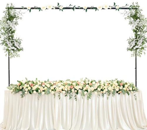 washerbots Barra Decorativa da Tavolo Regolabile, Lunghezza 110CM-270CM, Asta Decorativa da Tavolo Allungabile Arco Regolabile Del Tavolo In Metallo Per Matrimoni, Feste Di Compleanno, Decorazione