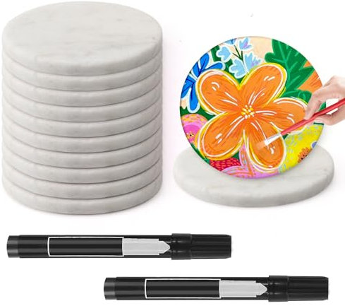 12 Pezzi Pietre Piatte bianche per dipingere Ciottoli per La Pittura 6,3cm Dipingi Le Pietre delle Disco di Pietra Rotondo per Decorazione Alta qualità Naturali Sassi da Dipingere