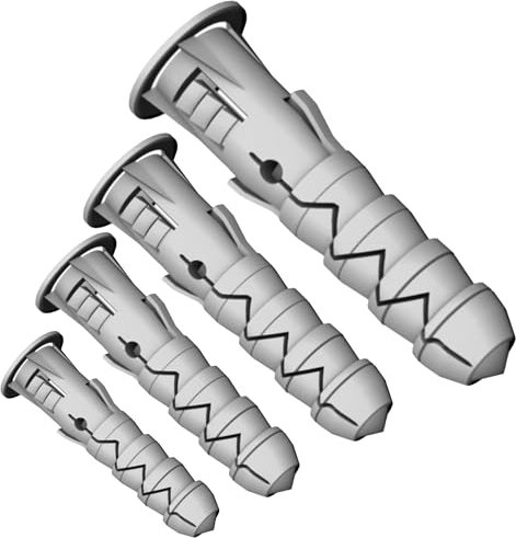 M10 x 50mm Wall Plugs (Pack of: 10) Expansion Screw Fixings Heavy Duty Multi Purpose Masonry Nylon Plug