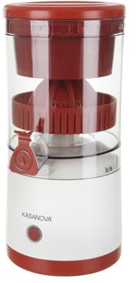 Spremiagrumi Automatico Senza Fili – Ricaricabile USB-C, Portatile e Compatto, Spremitura Automatica fino a 12 Arance, con Coperchio e Tappo Antigoccia (rosso)