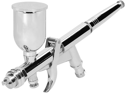 T217A - Kit aerografo professionale a doppia azione con ugello da 0,5 mm, con tazza di vernice da 15 cc, per pittura fai da te, modellini di auto, trucco, nail art, decorazione torte (T217A)