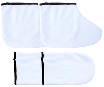Guanti In Paraffina | Guanti Idratanti E Calzari Per Cura Di Mani E Piedi - Copertura Riutilizzabile E Lavabile - per Uomo Donna Cura Domestica Pedicure Bellezza Routine SPA Igiene Personale