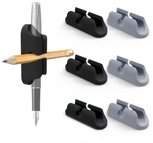 Cesujowaz Porta lápices magnético, Juego de 6 Porta lápices magnéticos de Silicona Auto-Adhesivo para Escritorio, Pizarra Blanca, casillero