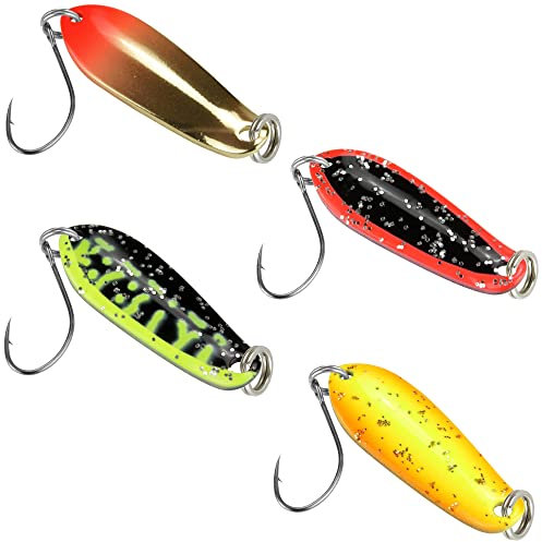 4 FTM Spoon Boogie Forellenblinker 1,6g - Blinker Set zum Spinnfischen, Blinker für Barsch & Forelle, Forellenköder zum Spinnangeln