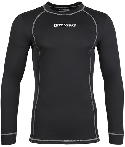 TuffStuff - Basewear Mens Long Sleeve Black Thermal T-Shirt, Large - Lightweight Easywarm Base Layer, 4-Way Stretch, Breathable, Moisture Wicking & Quick Drying - Ideal for Cold Weather & Layering